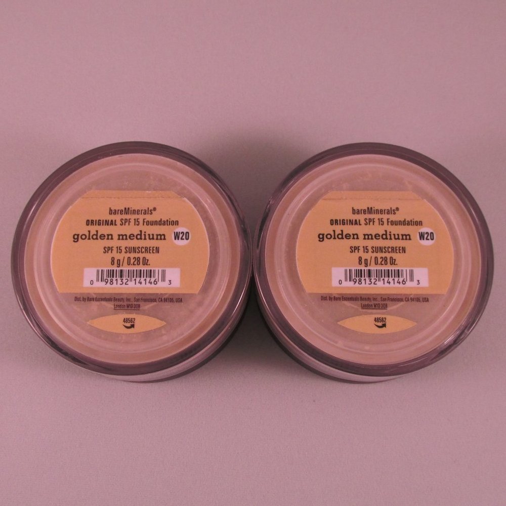 #NWT bareMinerals SPF15 Original Foundation Golden Medium W20 8g/0.28oz Lot of 2
